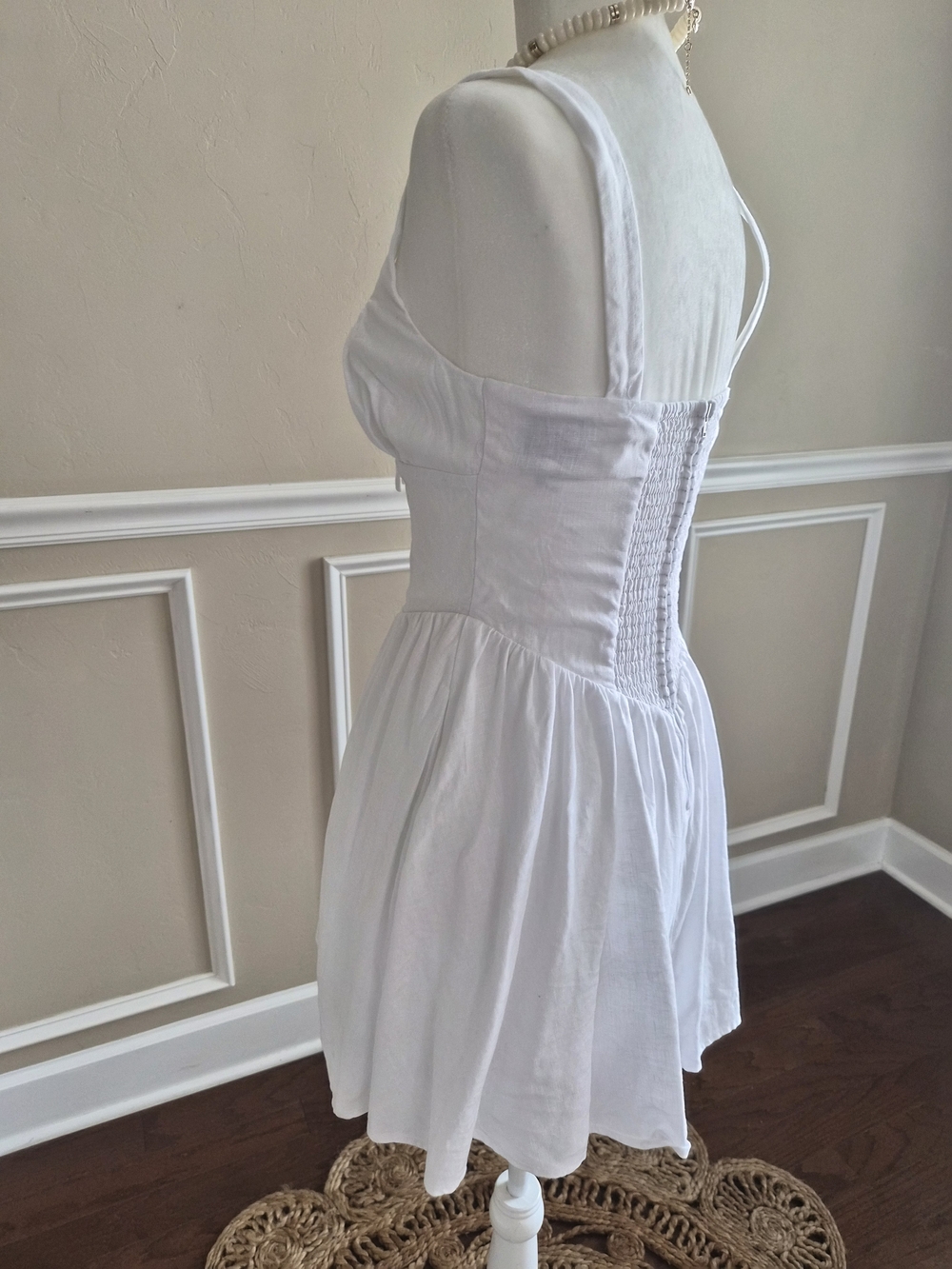 Reformation Daria White Sleeveless Cotton Sundress - Picture 3 of 6